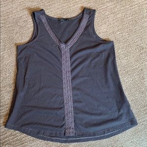Prana black & grey striped tank top, size M